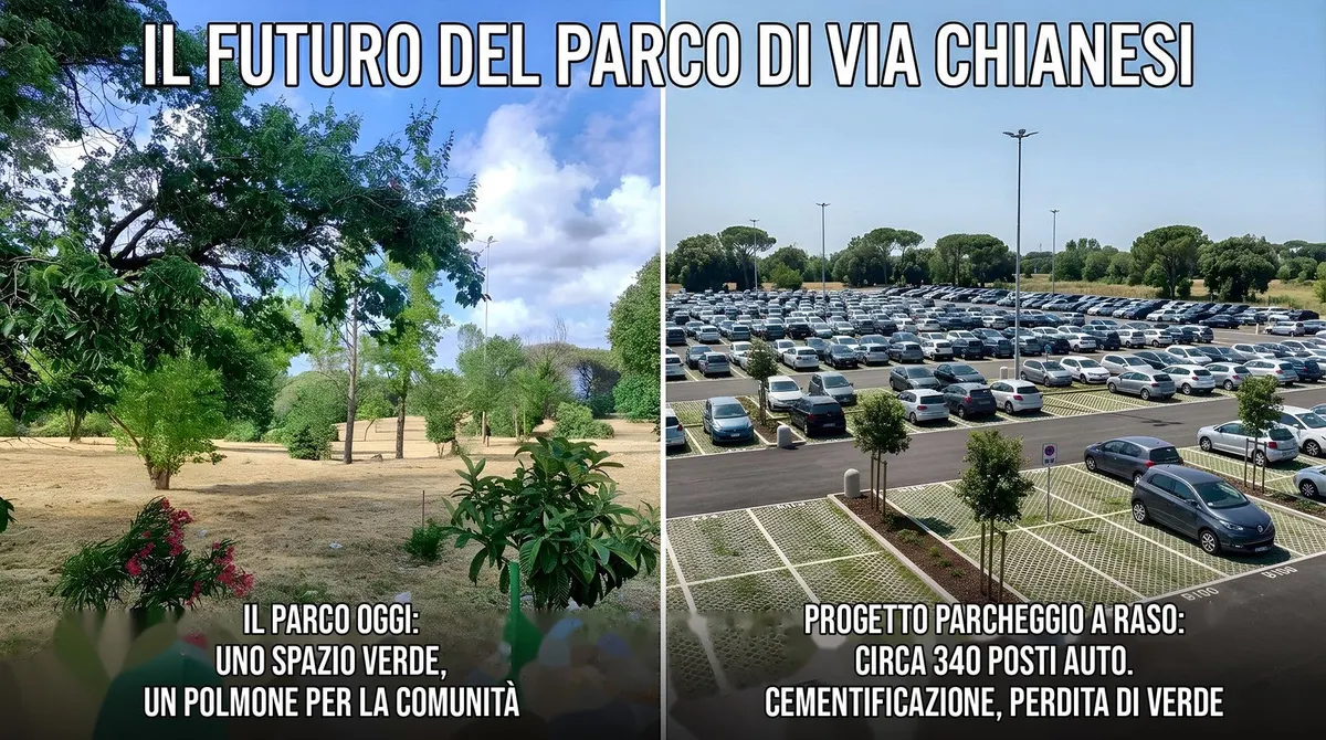 Il parco di via Elio Chianesi a Mostacciano