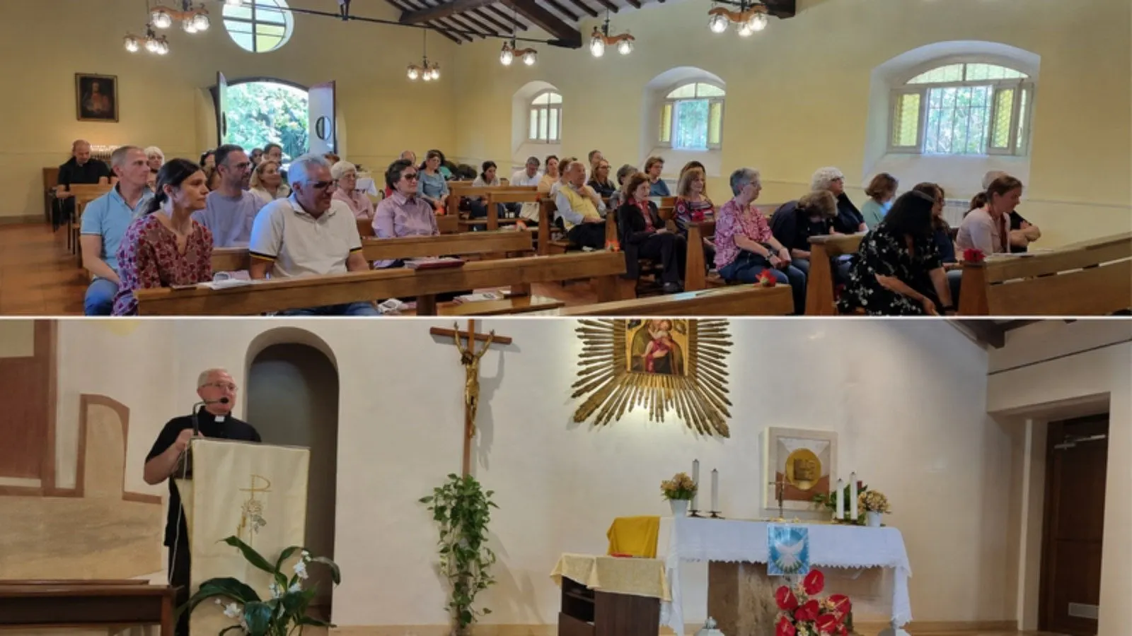 La comunità e la catechesi di don Fernando durante il ritiro di Pentecoste